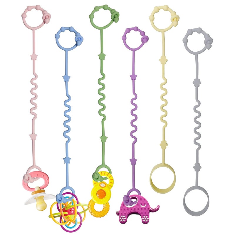 RTMOK Toy Straps for Baby, Silicone Setpacifier Clip,Applies to Car Seat Toy,Teether Toy,High Chair,Stroller Accessories,Baby Toy Clips,Cribs,Rocking Chair (Multicolored) - Image 1